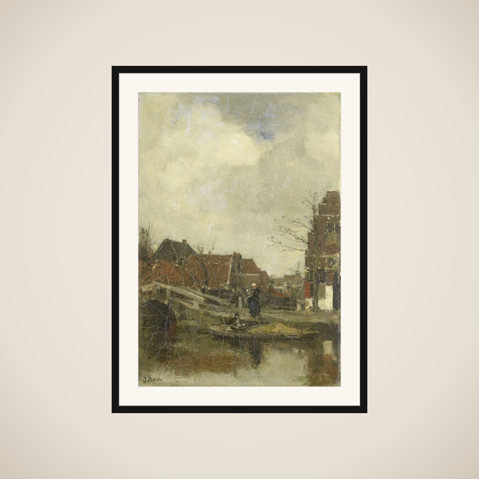 Oud buurtje aan het water framed