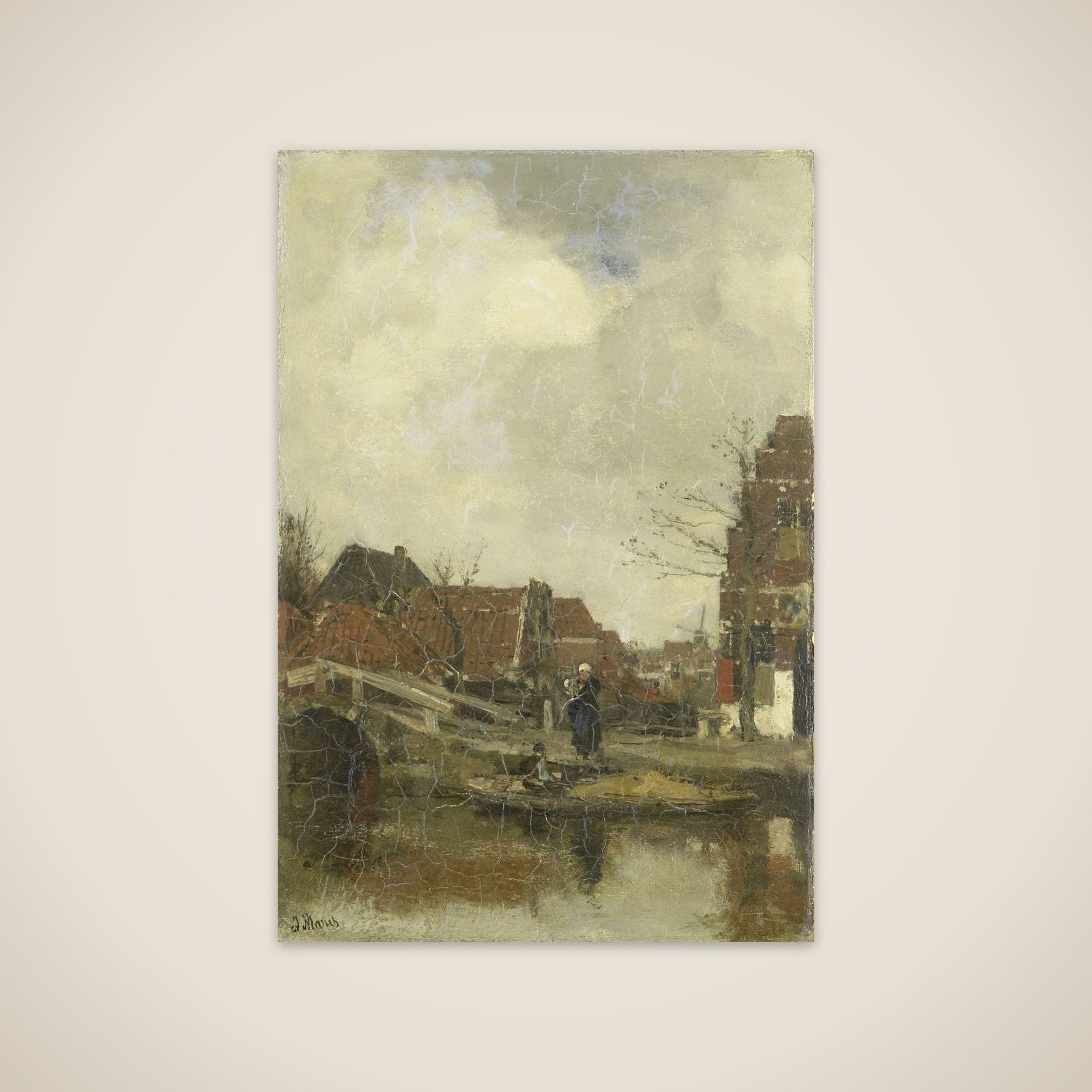 Oud buurtje aan het water unframed print