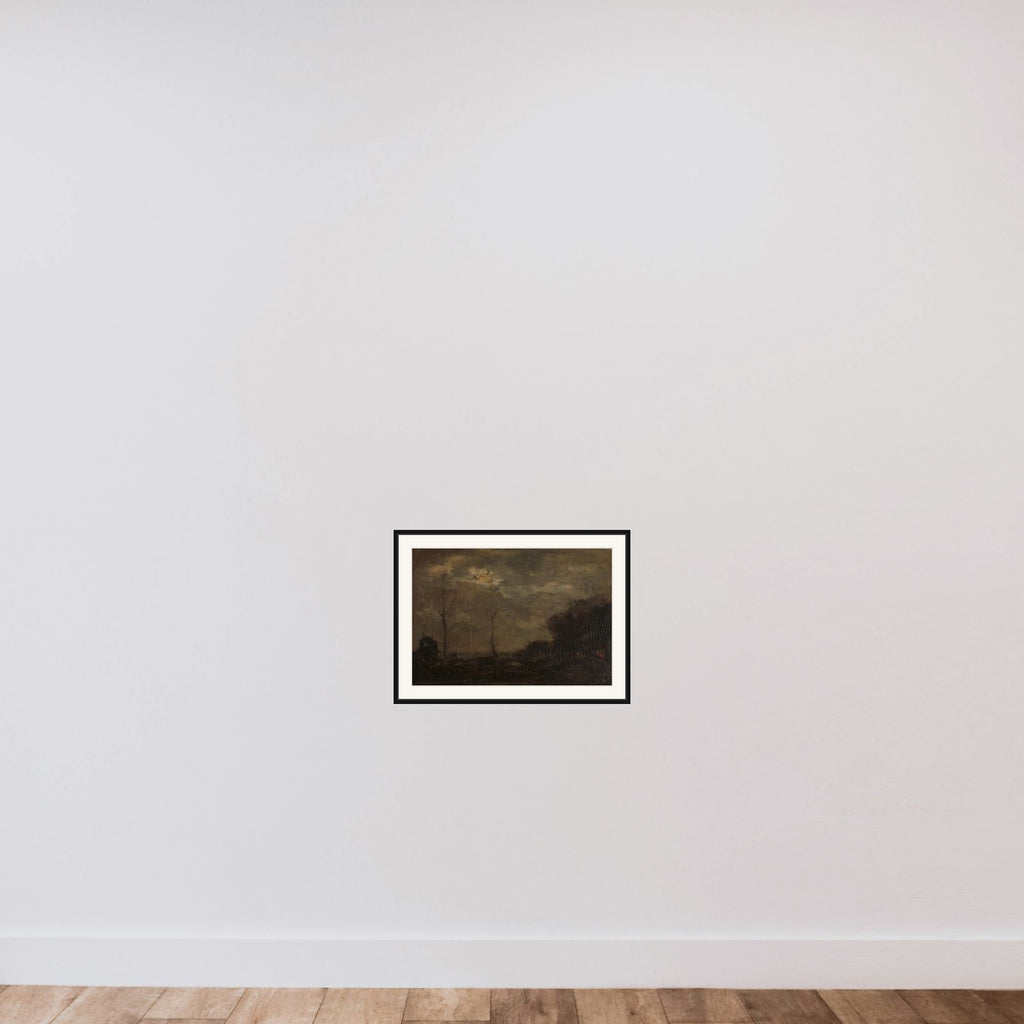 Vaart bij maanlicht framed — shown to scale