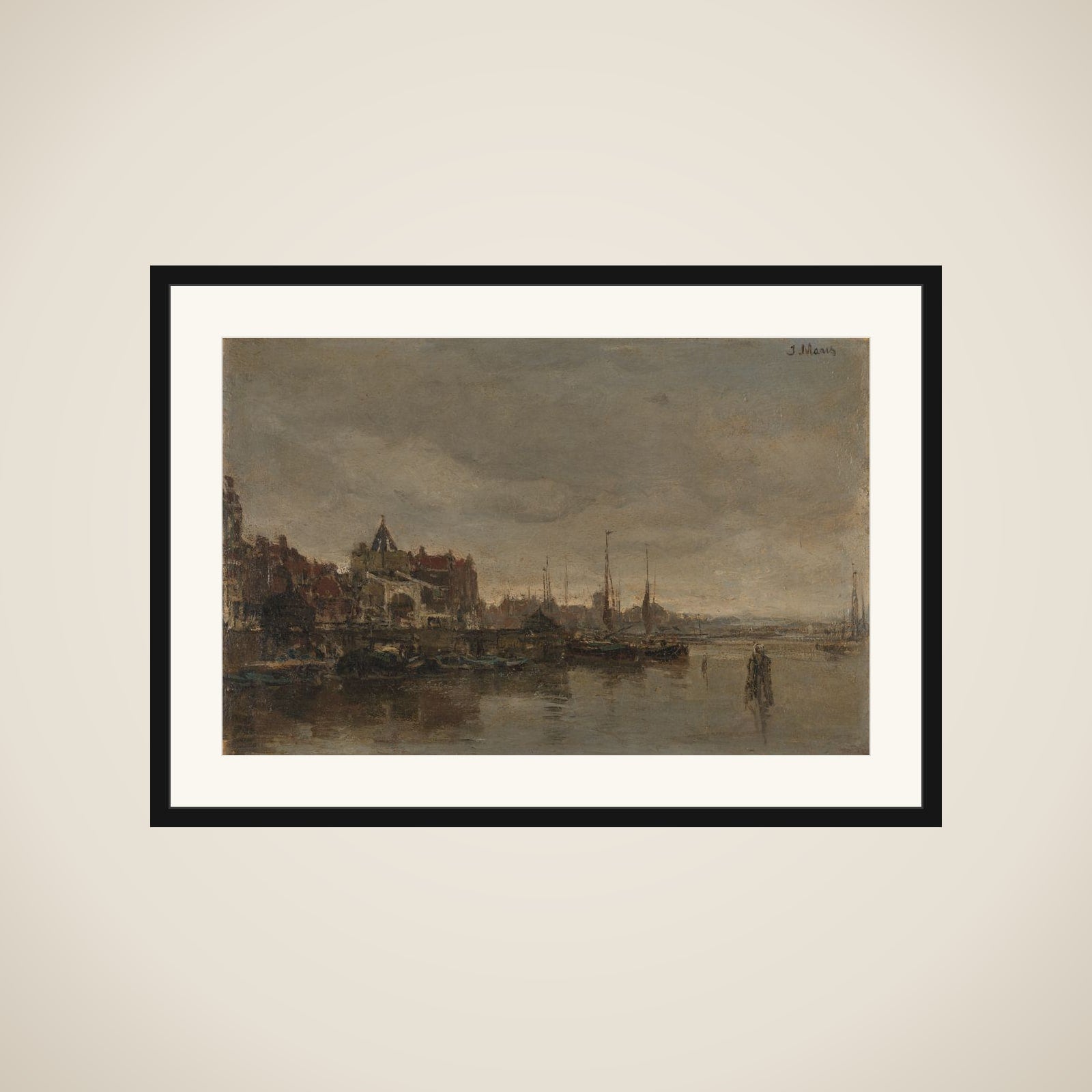 De Schreierstoren met de brug over de Gelderse Kade te Amsterdam framed