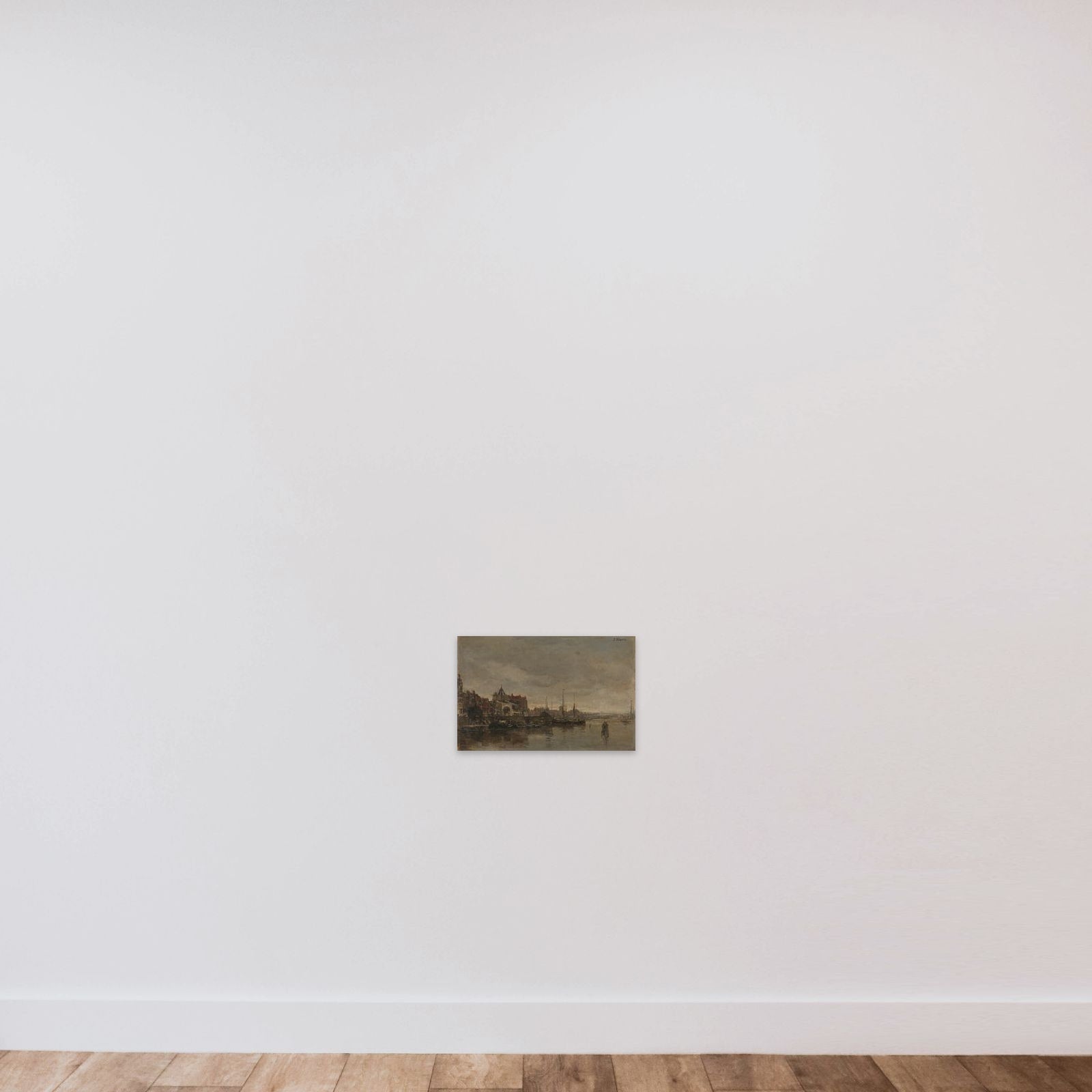 De Schreierstoren met de brug over de Gelderse Kade te Amsterdam unframed — shown to scale