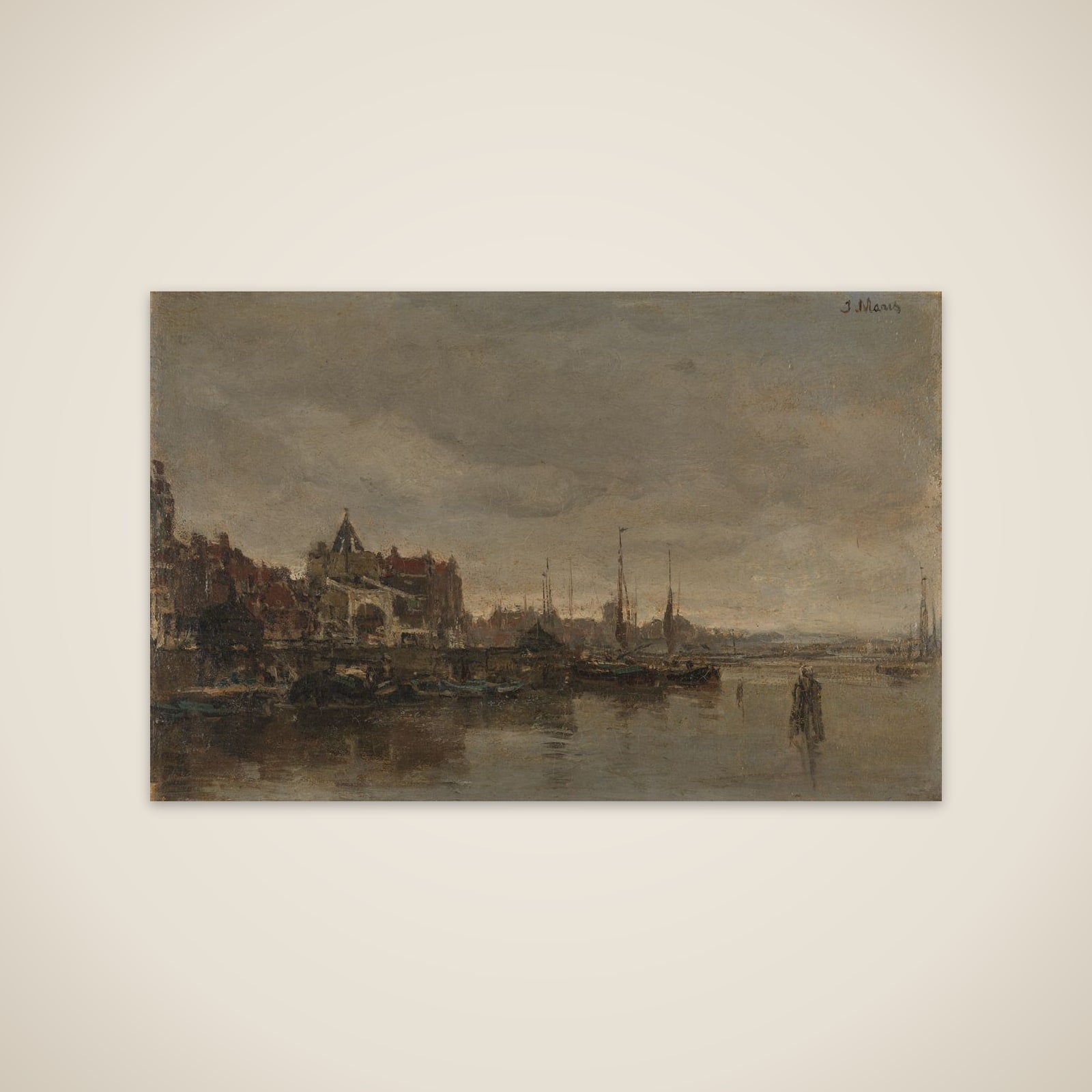 De Schreierstoren met de brug over de Gelderse Kade te Amsterdam unframed print