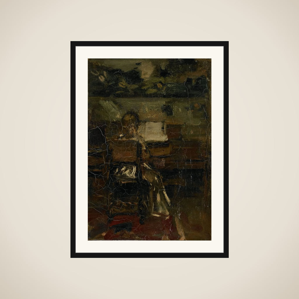 girl aan de piano framed