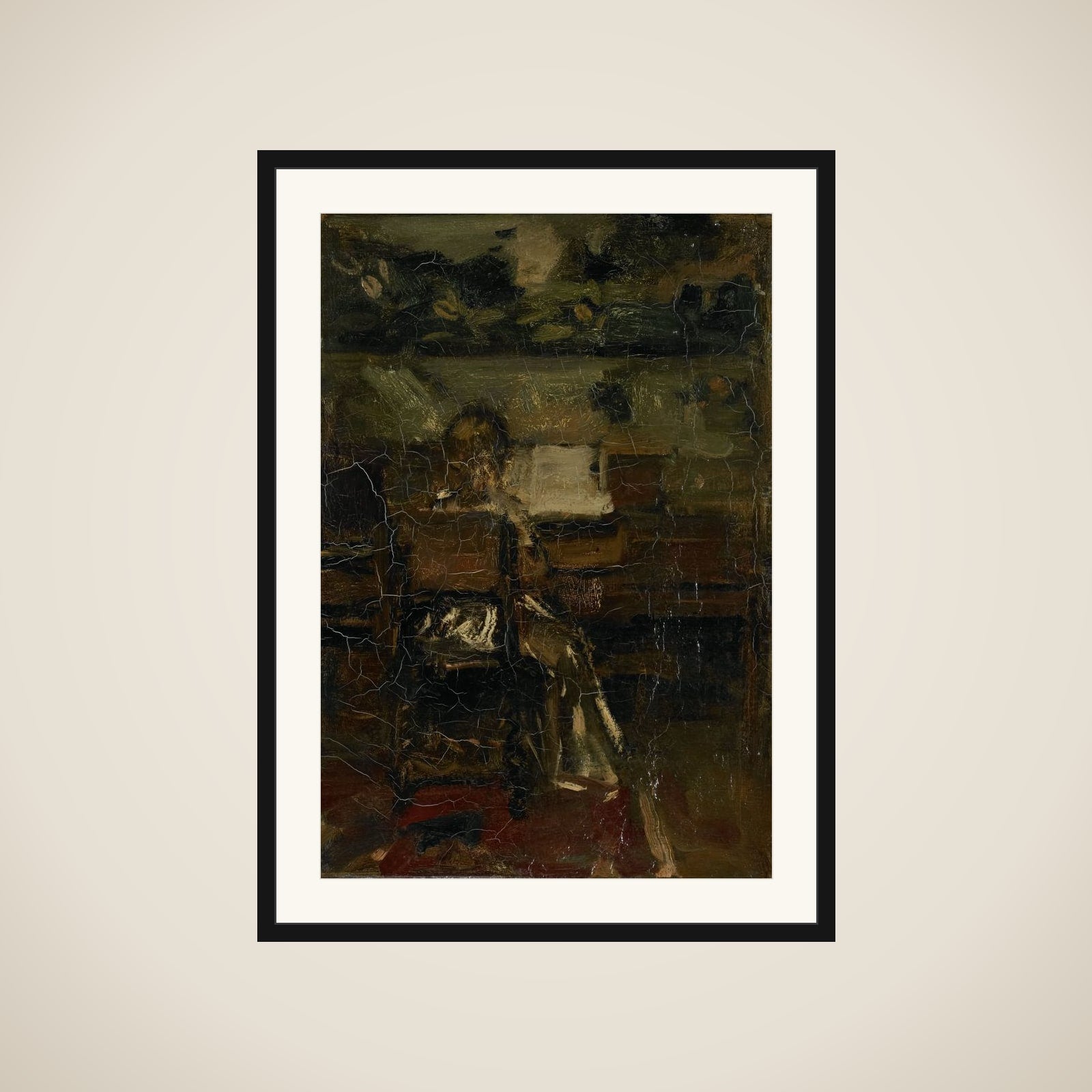 girl aan de piano framed