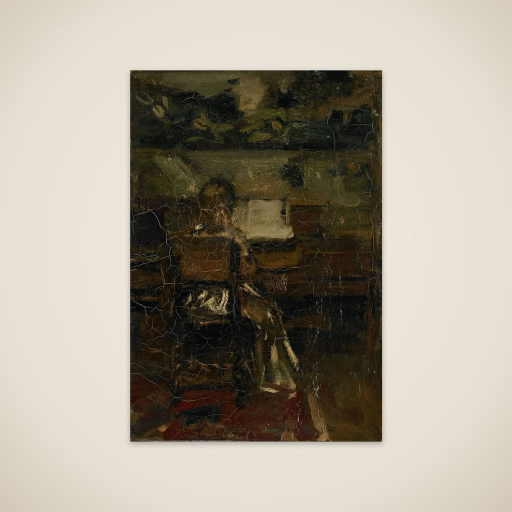 girl aan de piano unframed print