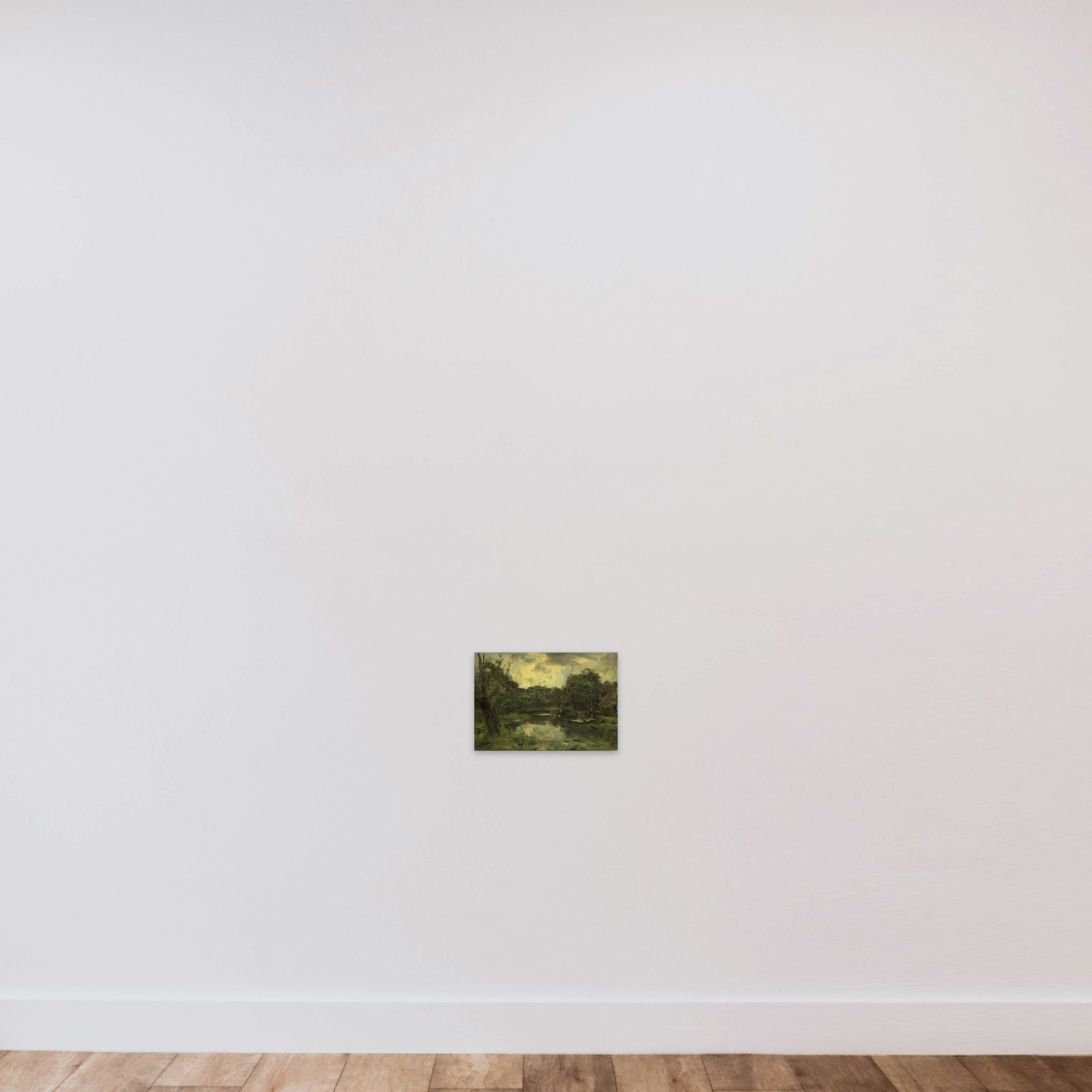 Landscape with schuit unframed — shown to scale