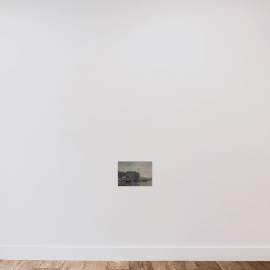 Houses on the Prins Hendrikkade, Amsterdam, on a Misty Day unframed — shown to scale