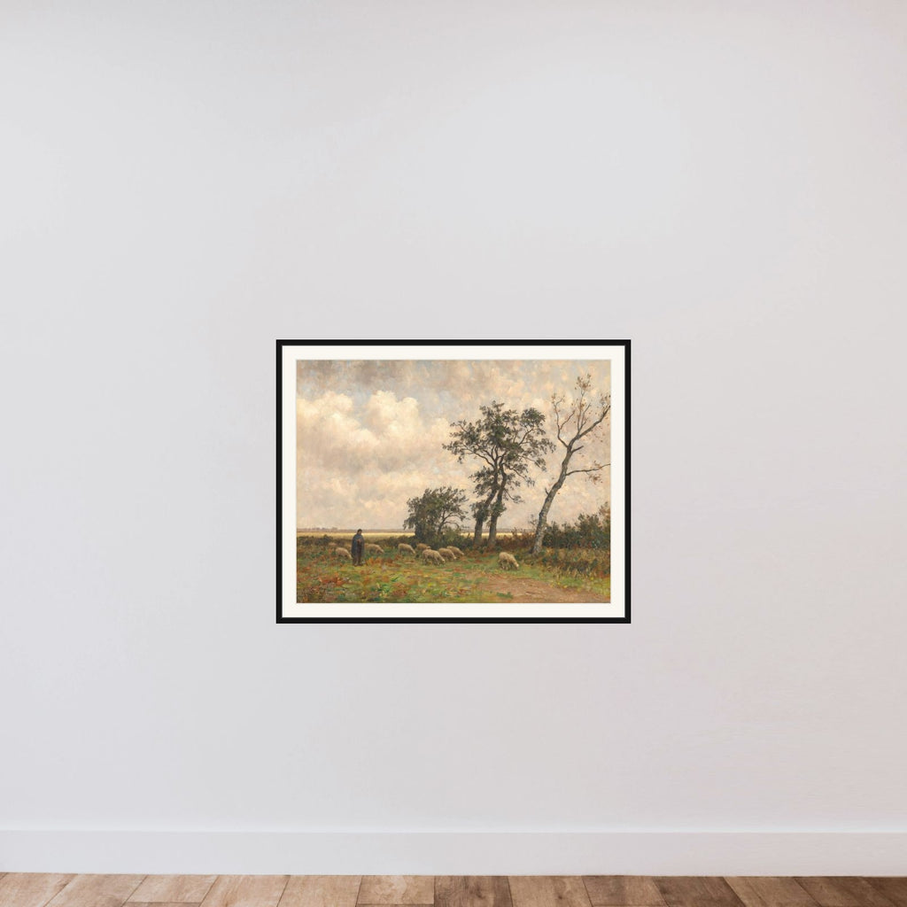 Landscape in Drenthe framed — shown to scale
