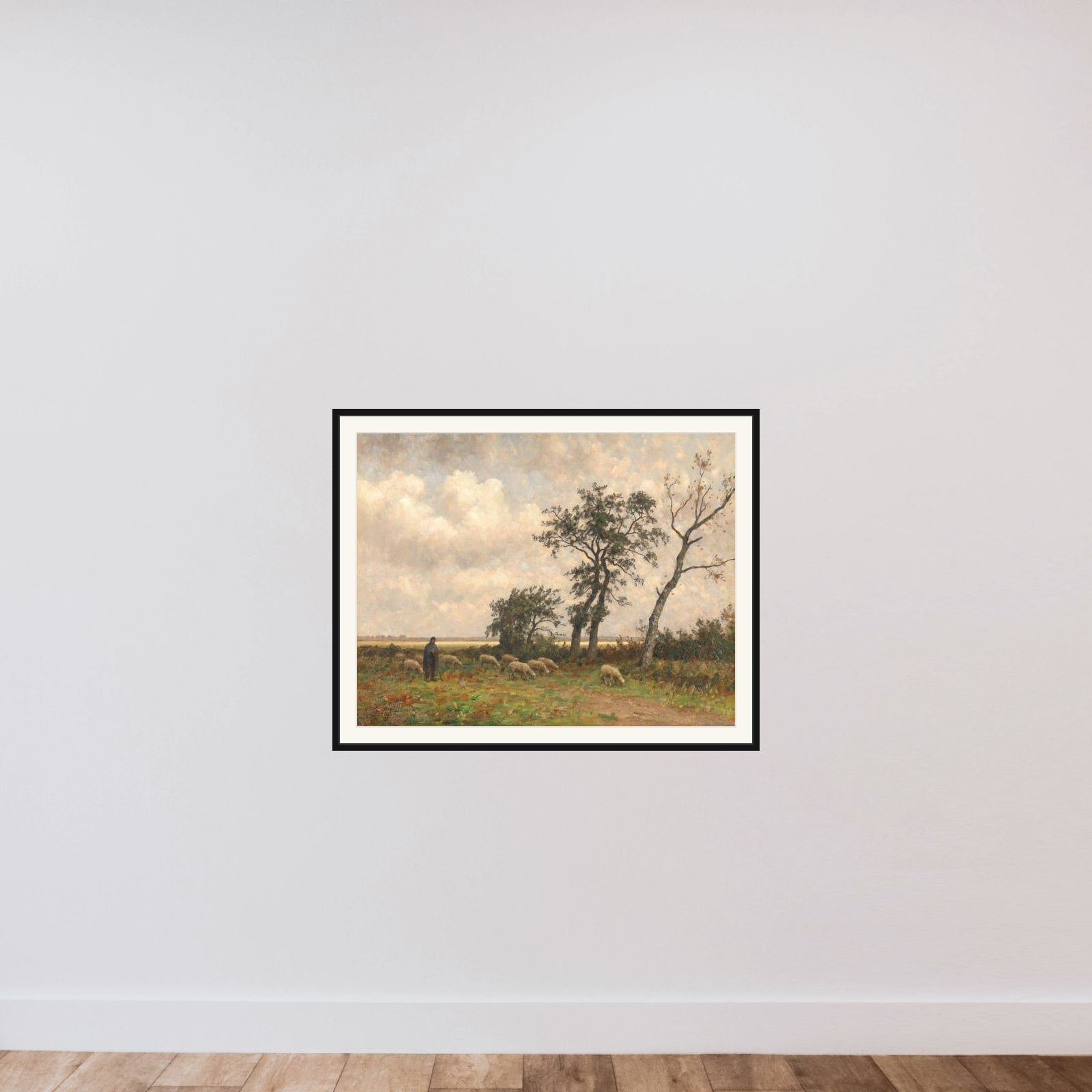 Landscape in Drenthe framed — shown to scale
