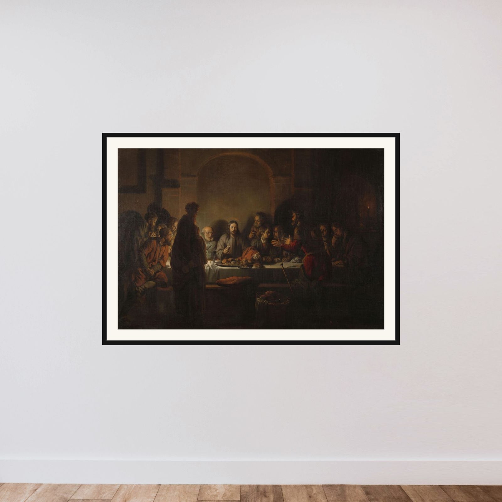 The Last Supper framed — shown to scale