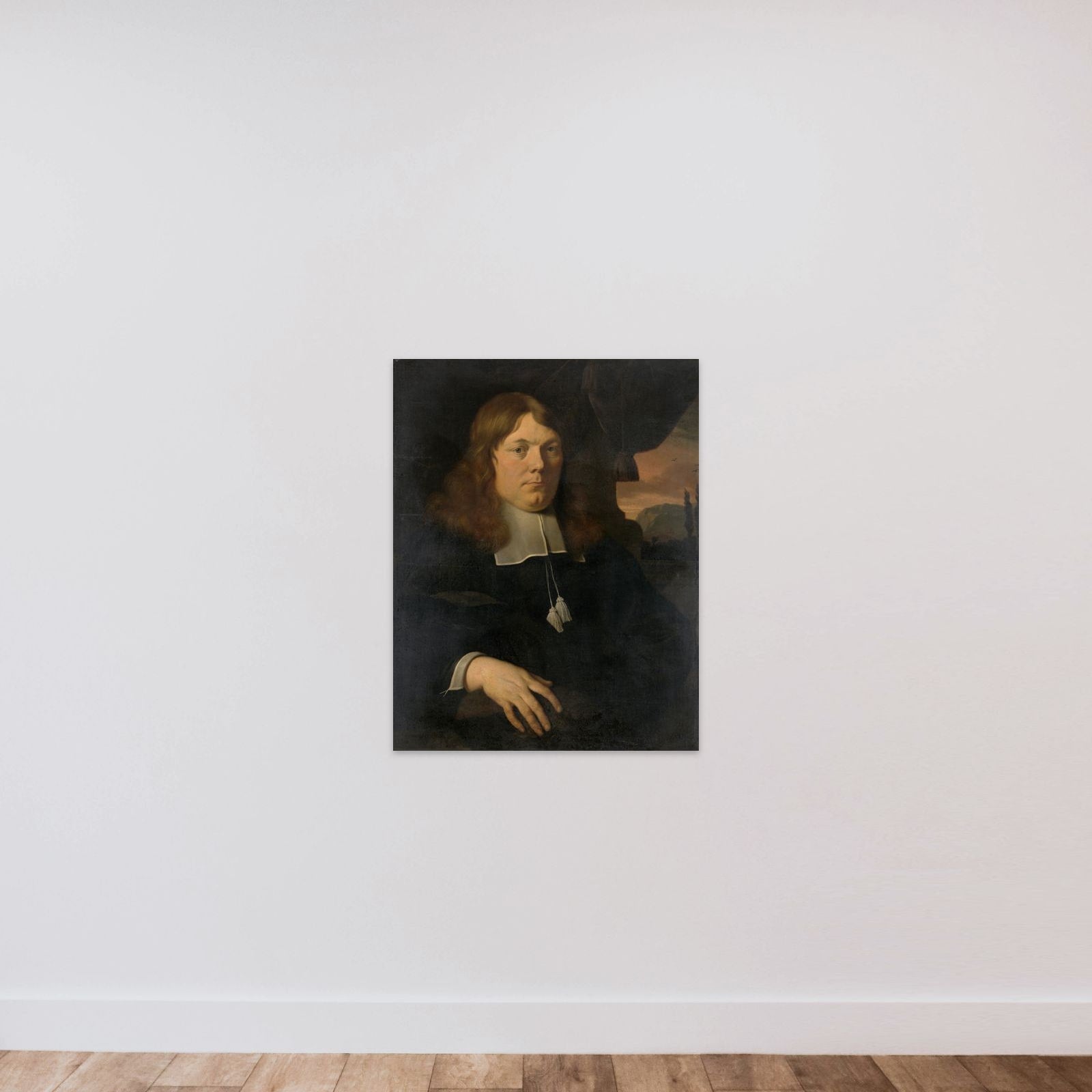 Portrait of a Man unframed — shown to scale