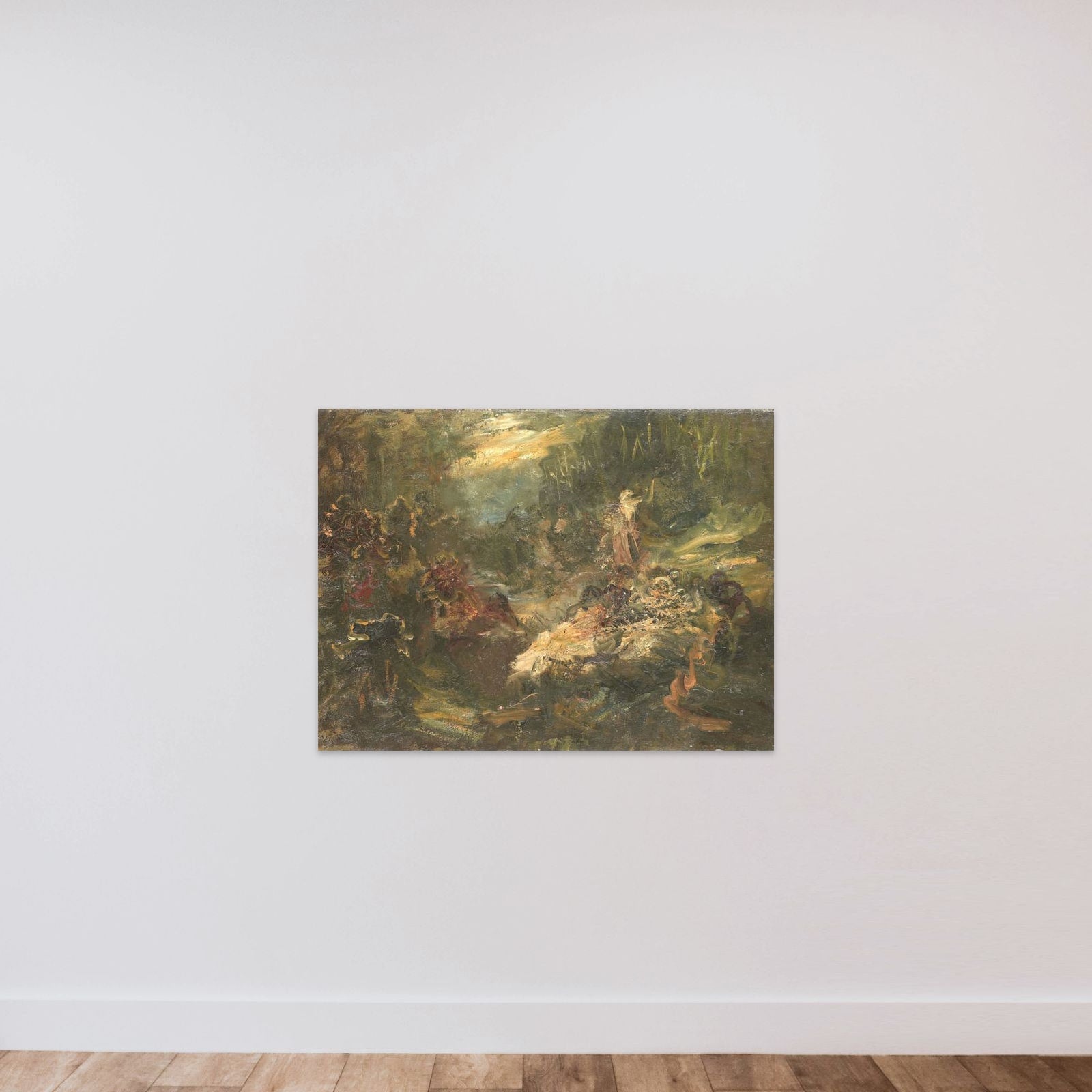 De woudprediker unframed — shown to scale