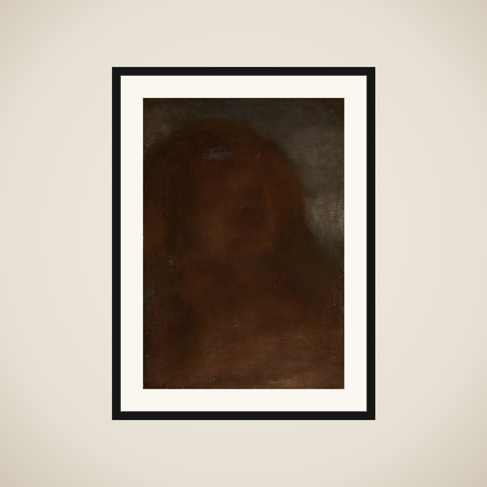 Kop van een vrouw, genaamd 'A fair beauty' framed