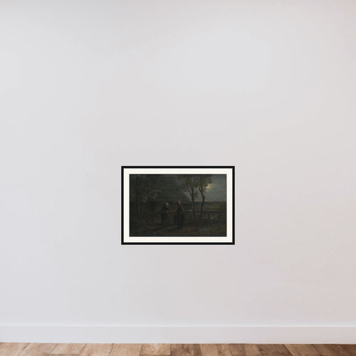'Neighborly Gossip' framed — shown to scale