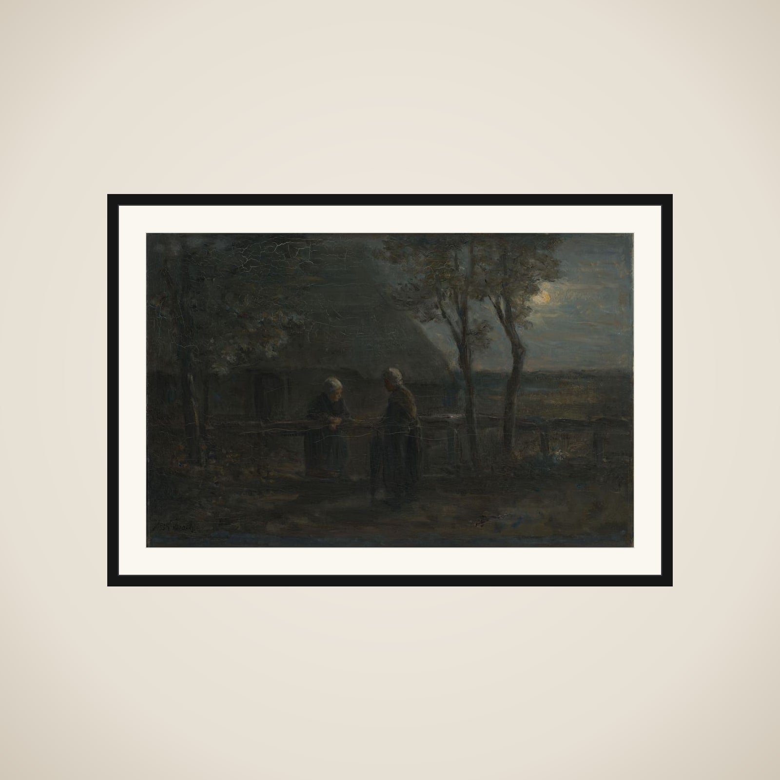 'Neighborly Gossip' framed