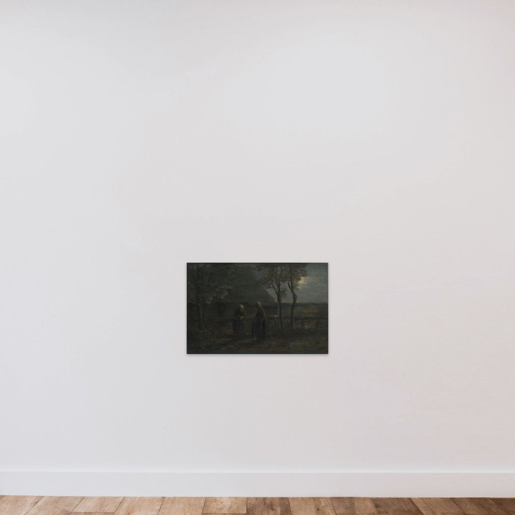 'Neighborly Gossip' unframed — shown to scale