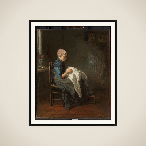 'The Little Seamstress' framed