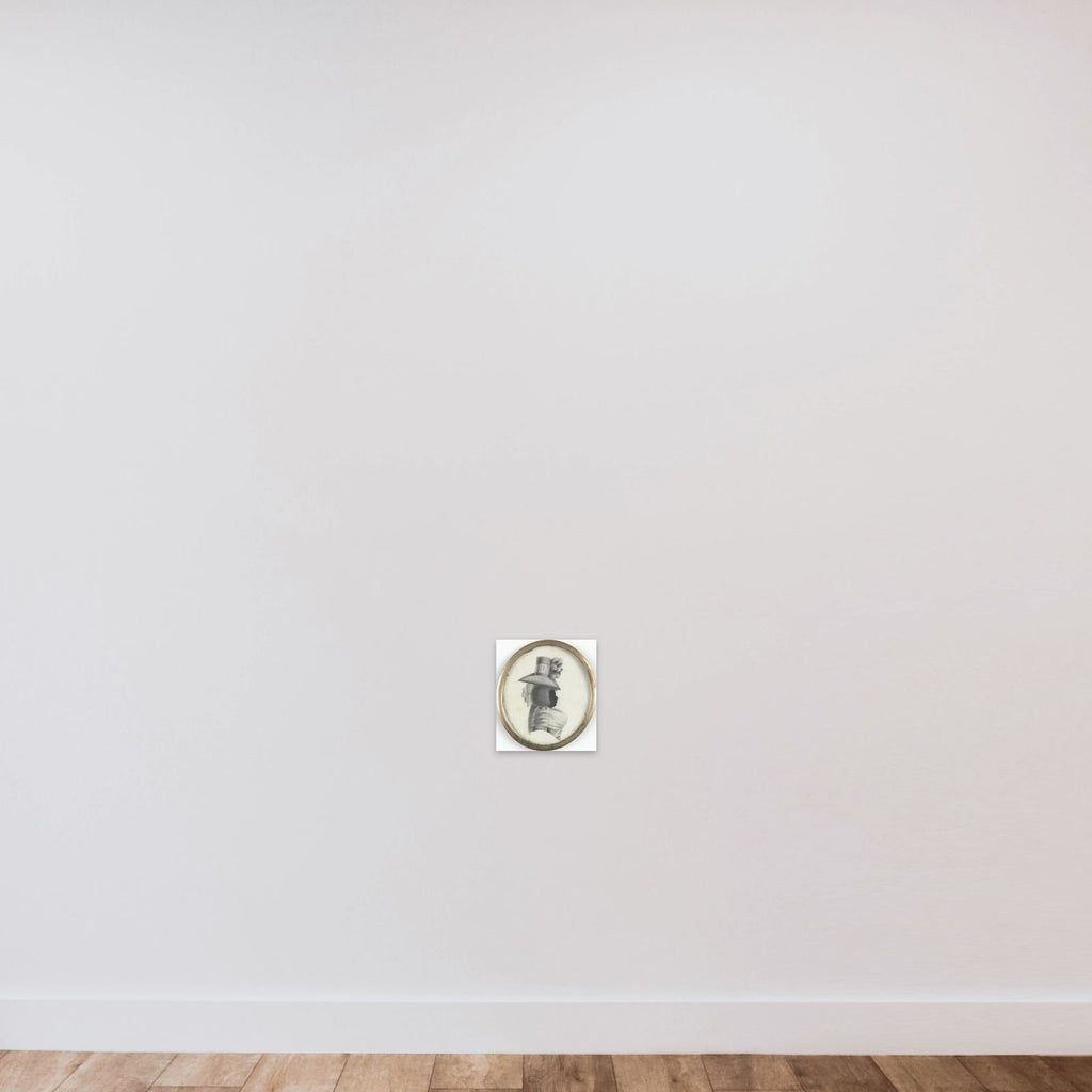 Portrait of een vrouw unframed — shown to scale