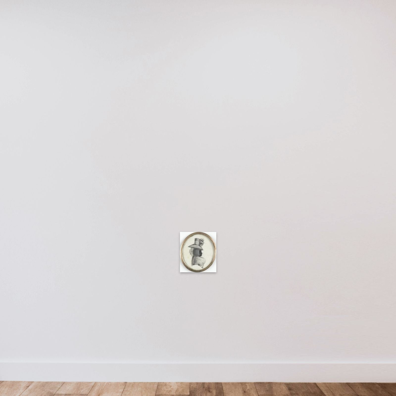 Portrait of een vrouw unframed — shown to scale