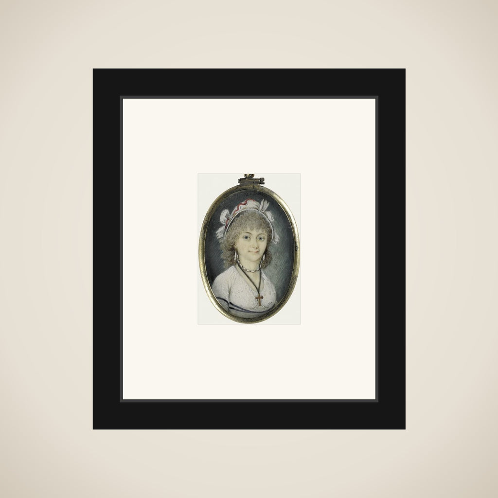 Portrait of een young woman framed