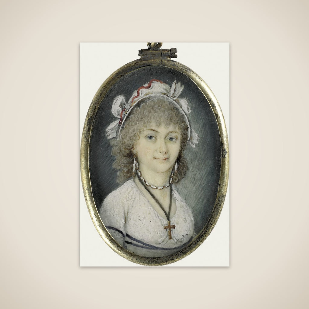 Portrait of een young woman unframed print