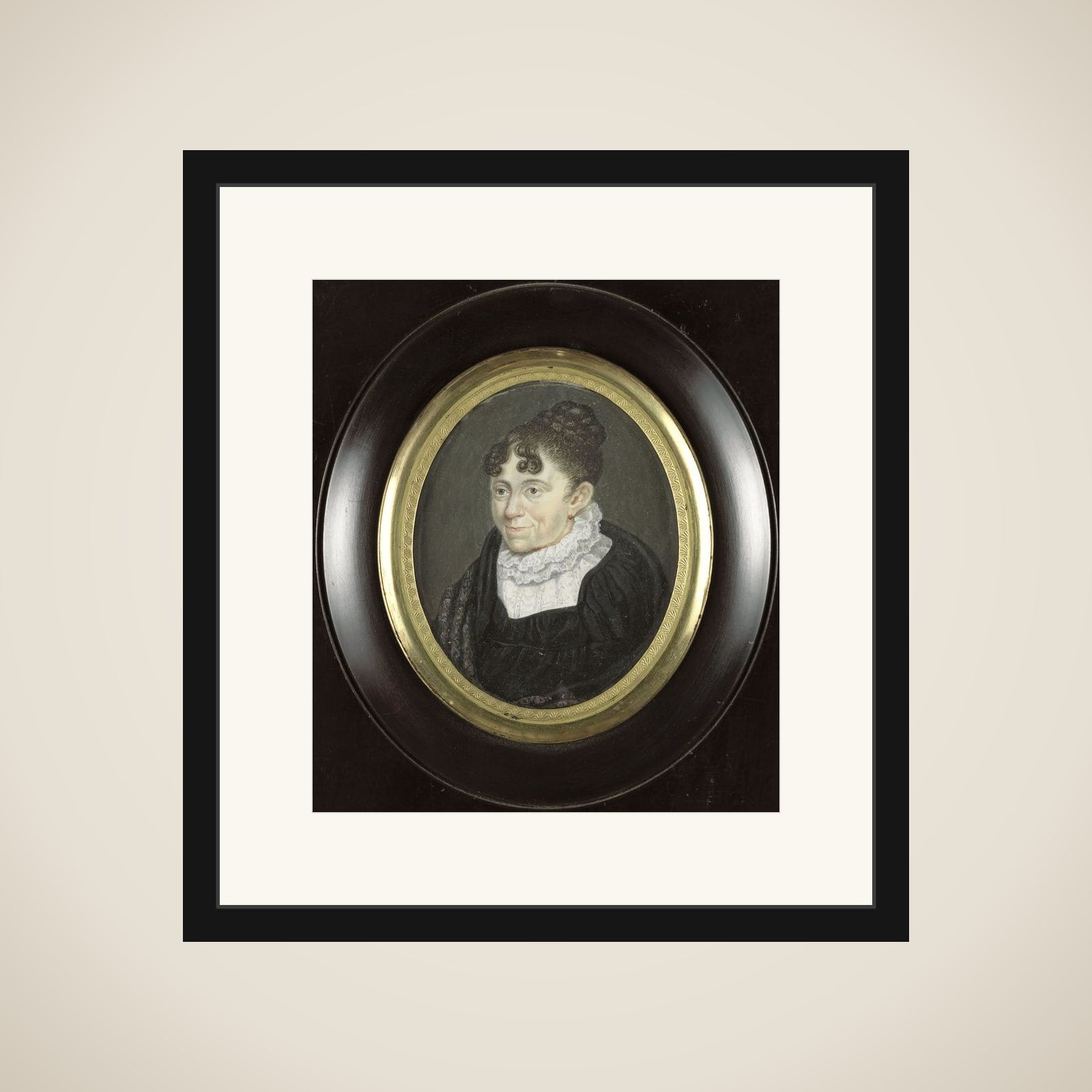 Portrait of een oude dame framed