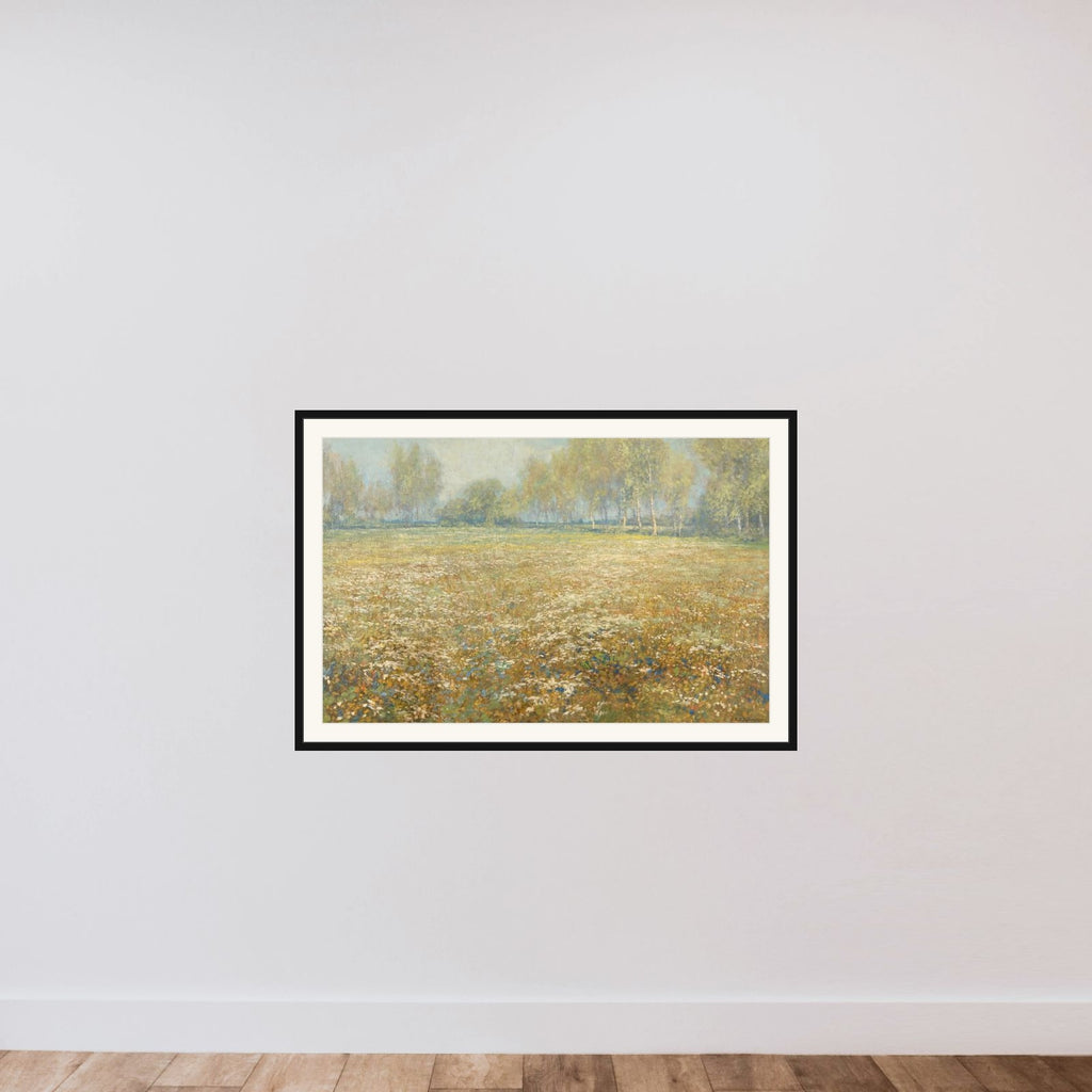 Meadow in Bloom framed — shown to scale