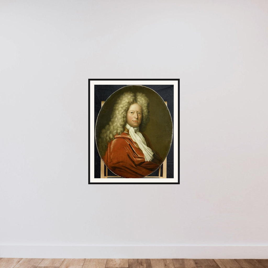 Portrait of Mr. Brustis framed — shown to scale