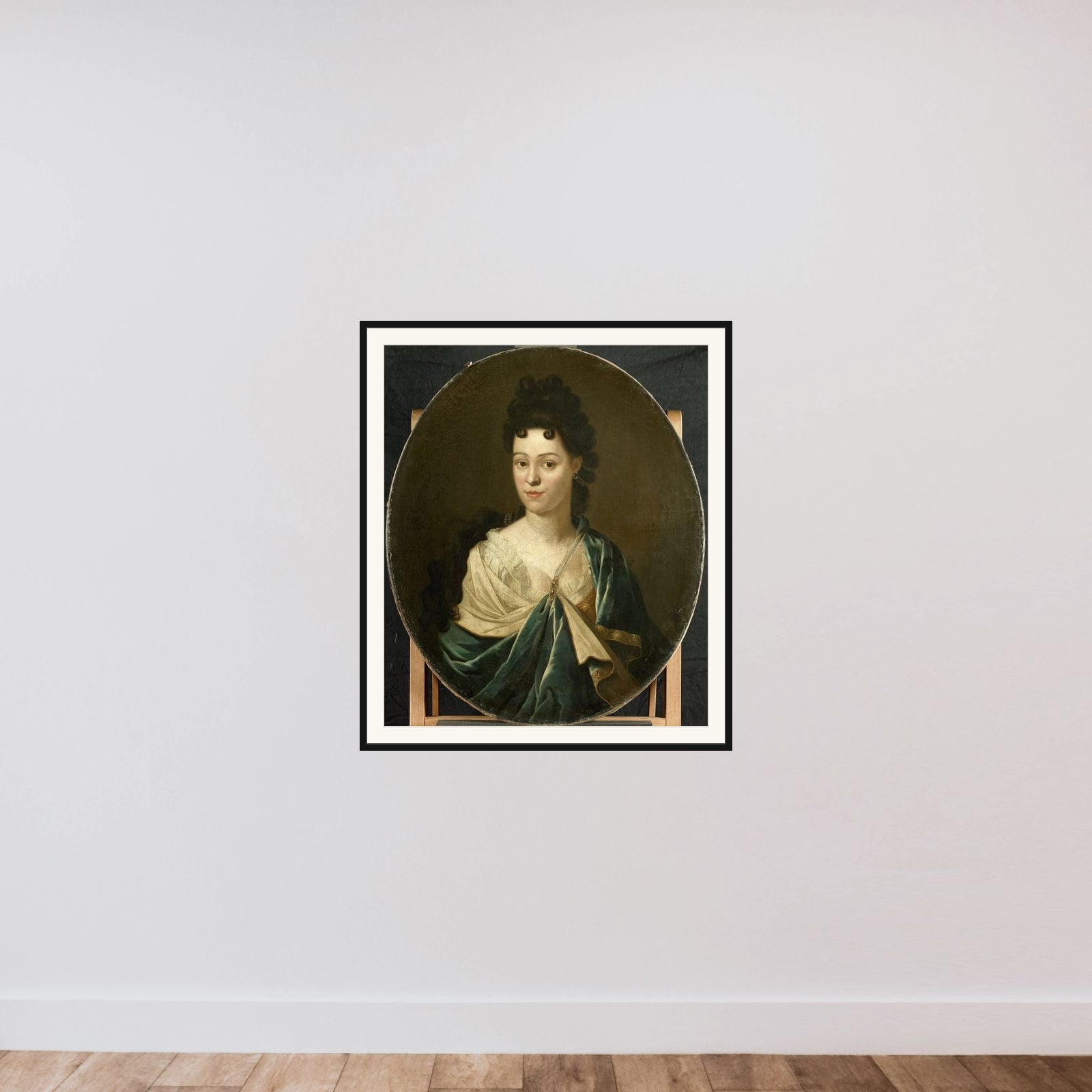 Portrait of Mrs. Brustis-Batailheij framed — shown to scale
