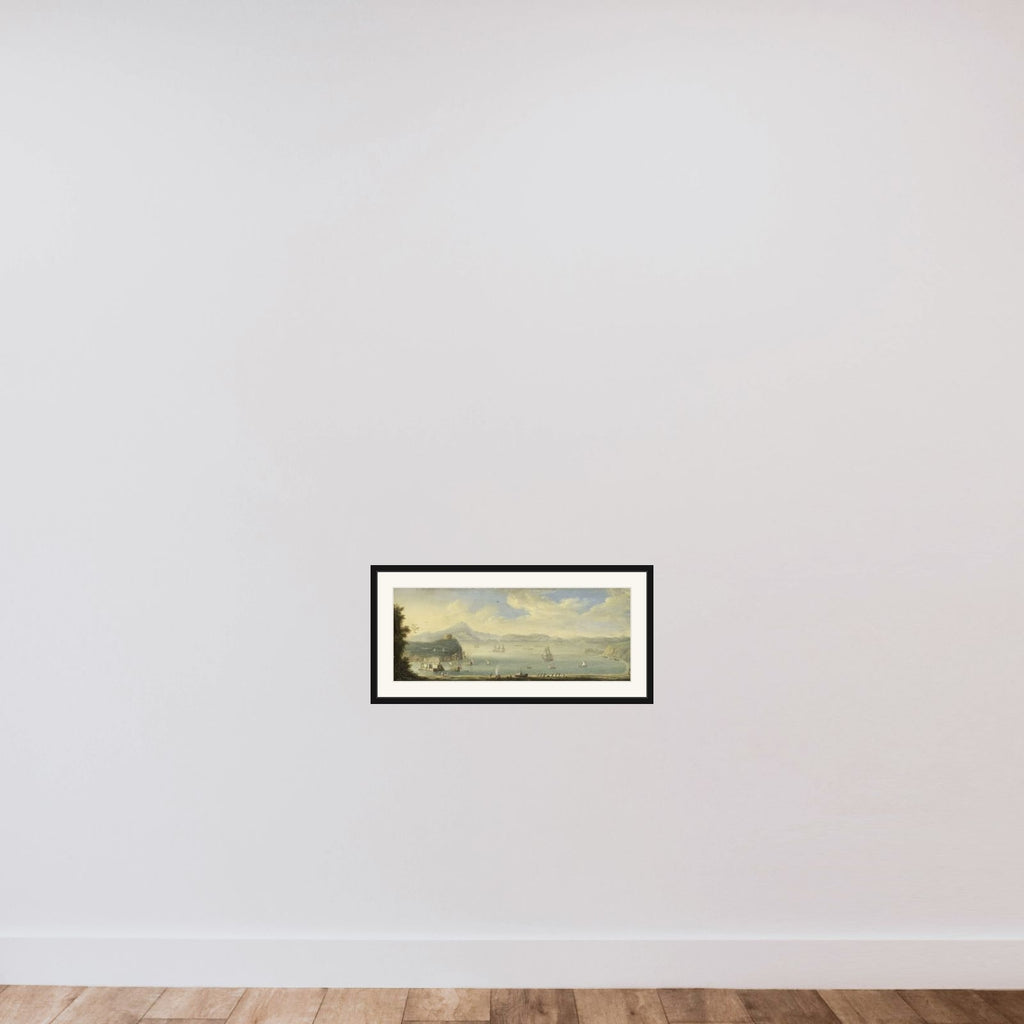 View of the Gulf of Naples framed — shown to scale