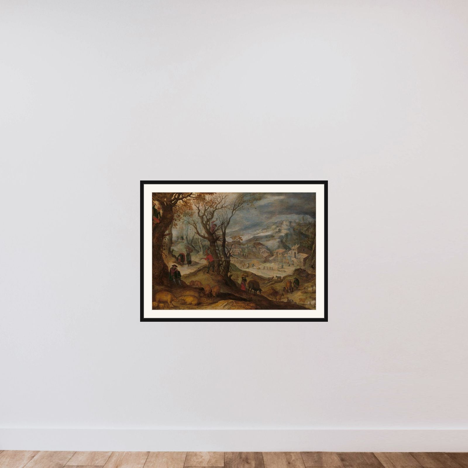 Winter Landscape framed — shown to scale