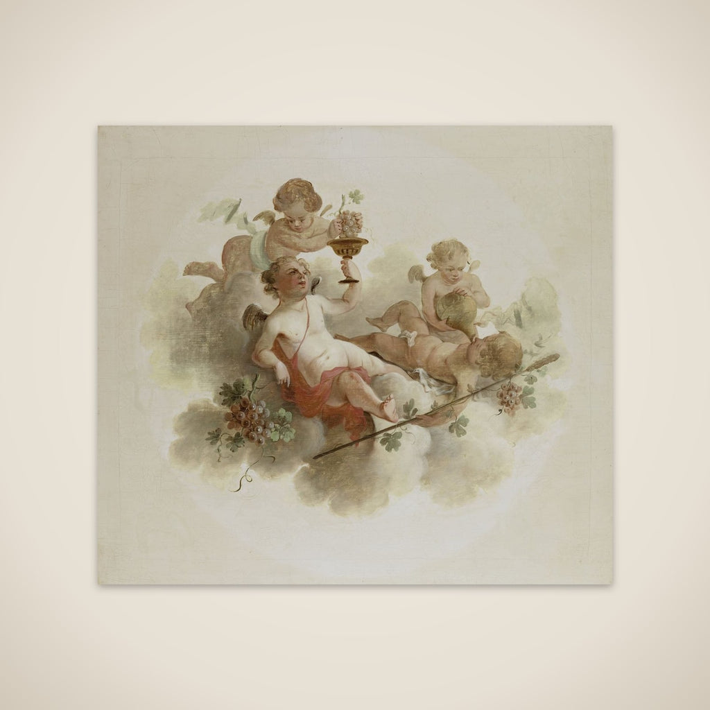 Four Putti with Grapes unframed print