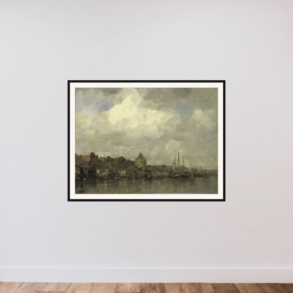 De Schreierstoren aan de Buitenkant te Amsterdam framed — shown to scale