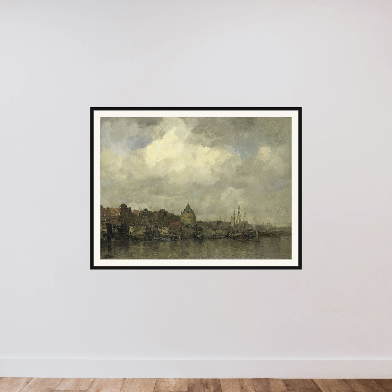 De Schreierstoren aan de Buitenkant te Amsterdam framed — shown to scale