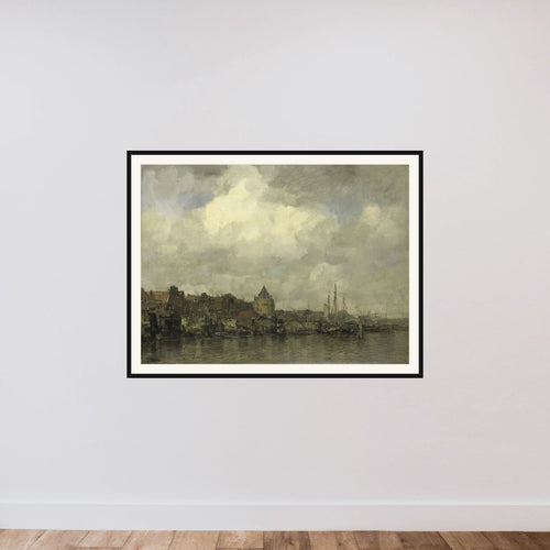 De Schreierstoren aan de Buitenkant te Amsterdam framed — shown to scale