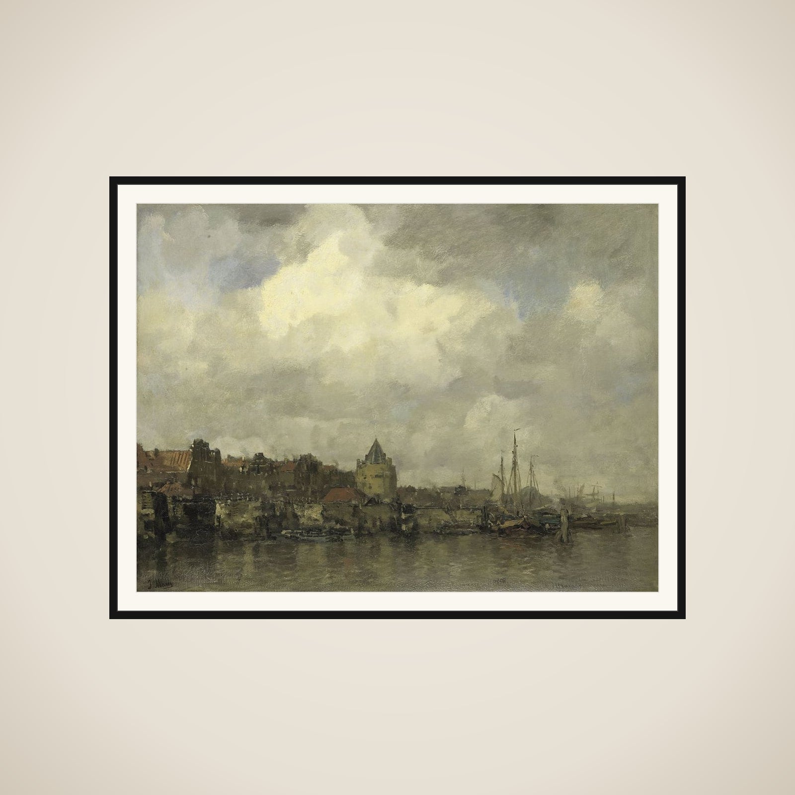 De Schreierstoren aan de Buitenkant te Amsterdam framed