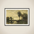 Landscape with boerderij bij een plas framed