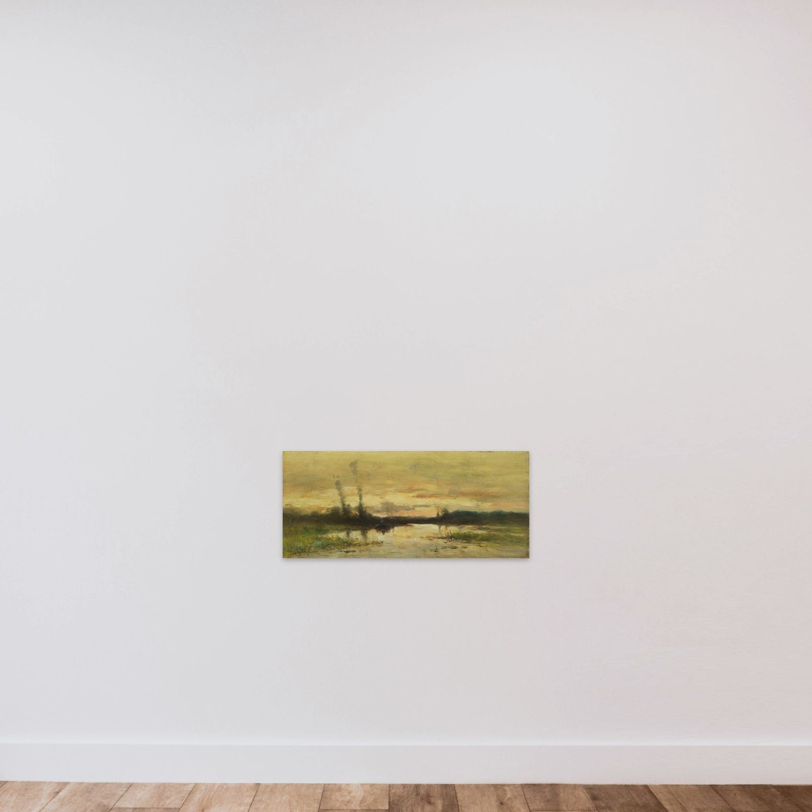 Landschap aan de vaart bij Hilversum unframed — shown to scale