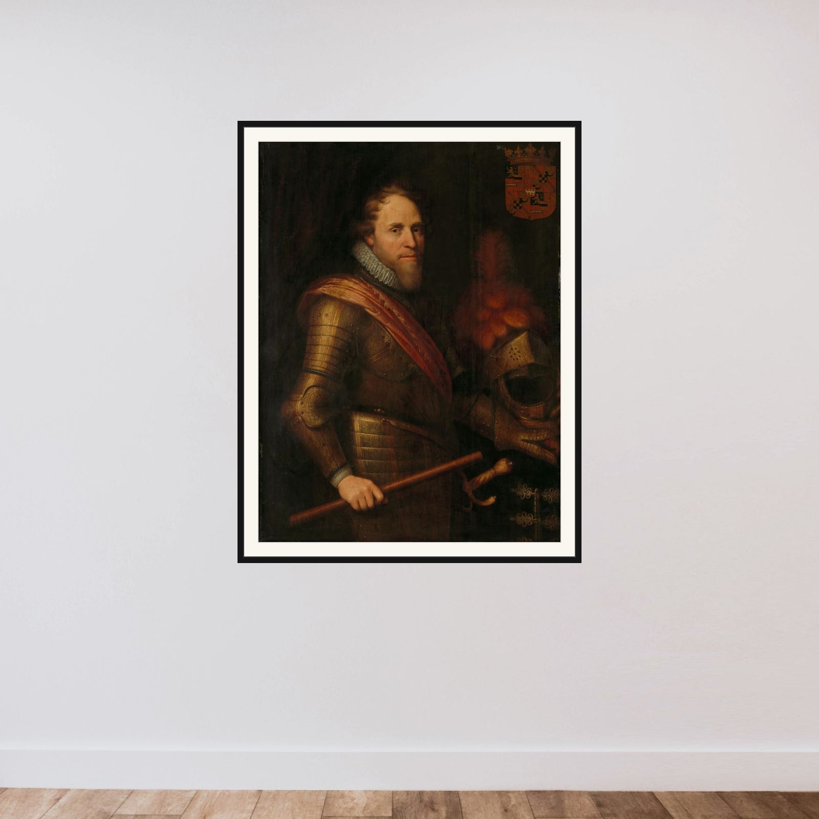 Portrait of Maurits (1567-1625), Prince of Orange framed — shown to scale