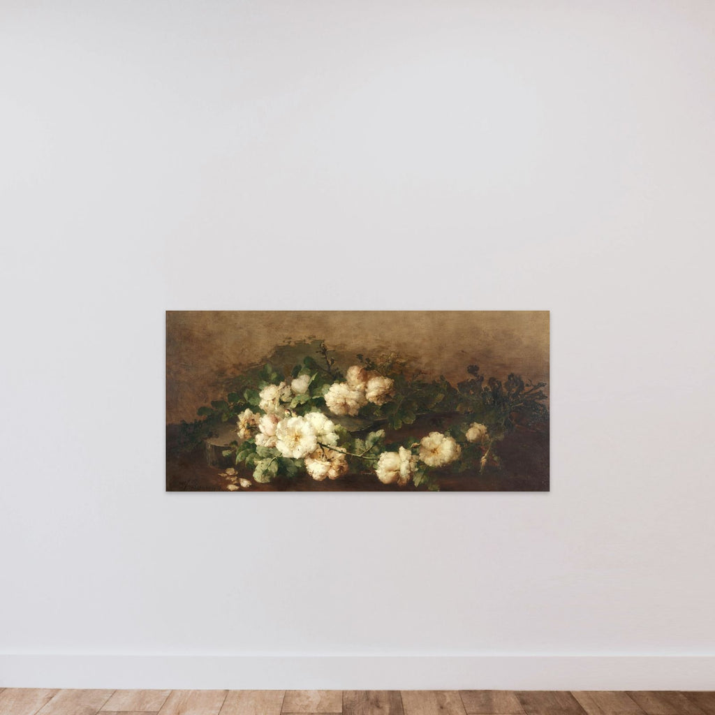 Still life with gitaar en rozen unframed — shown to scale