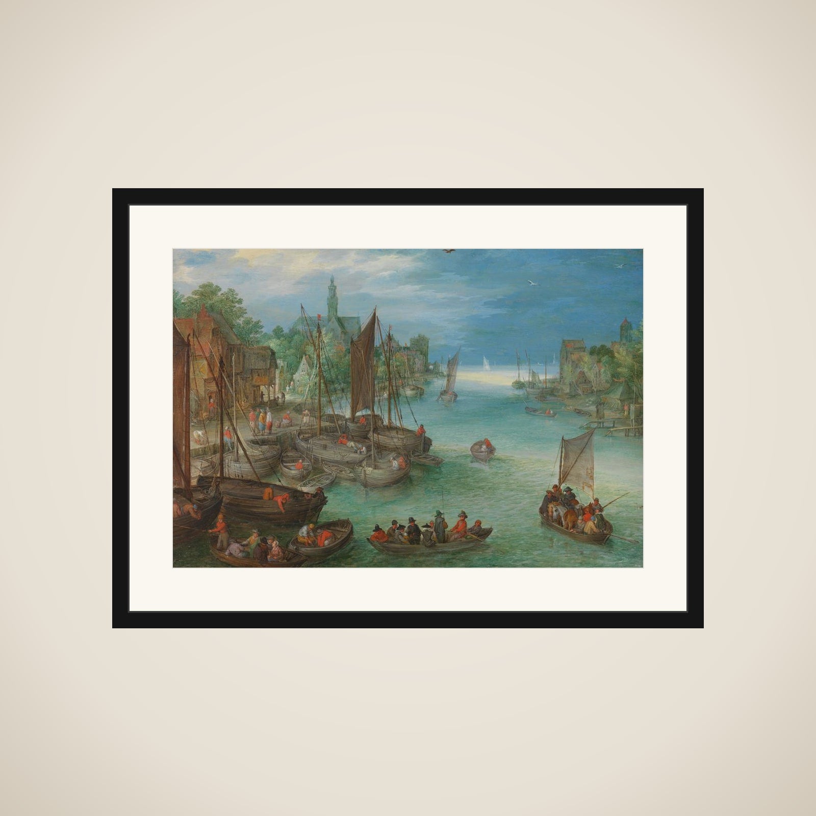 View of a City along a River framed