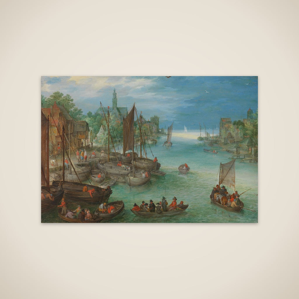 View of a City along a River unframed print