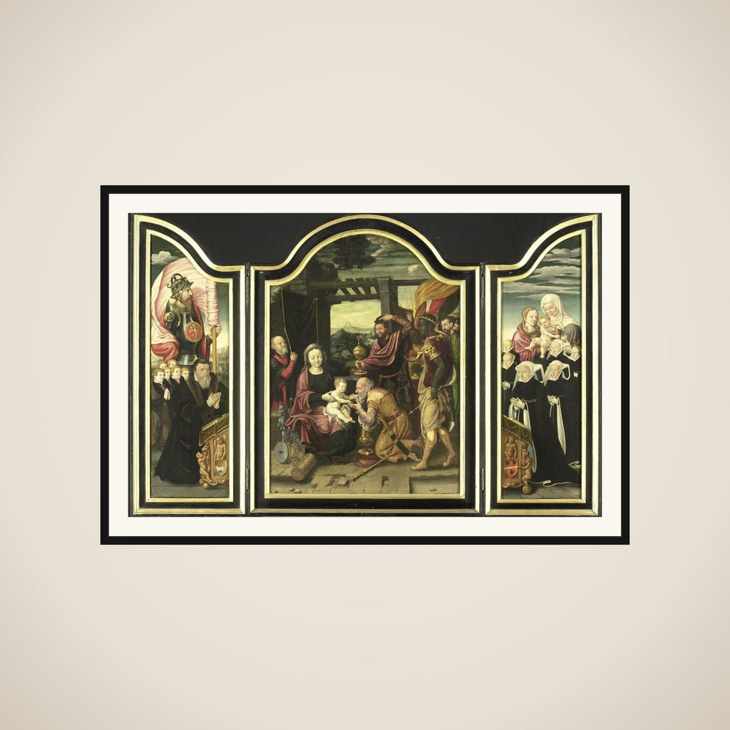Triptych with the Adoration of the Magi framed