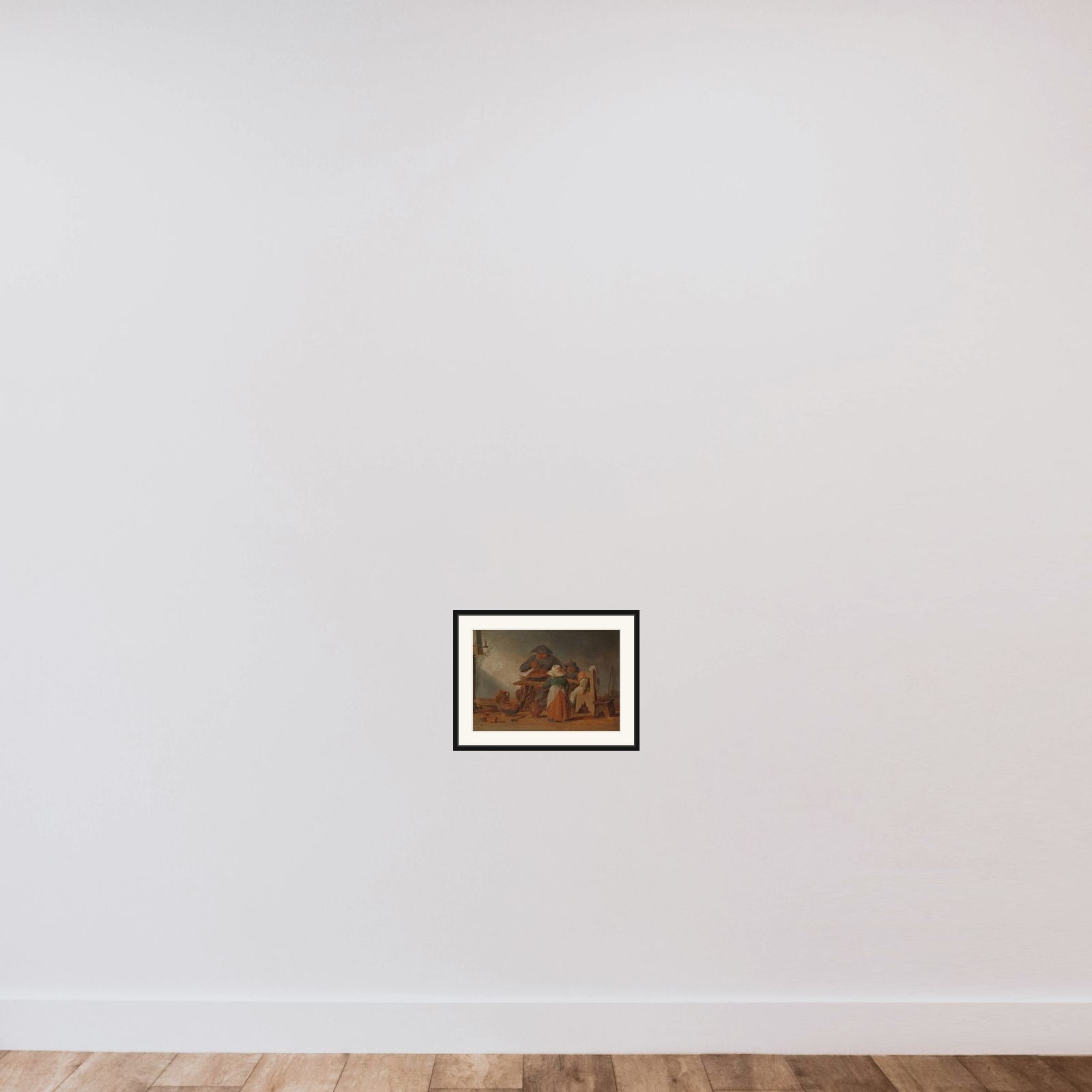 Peasant Meal framed — shown to scale