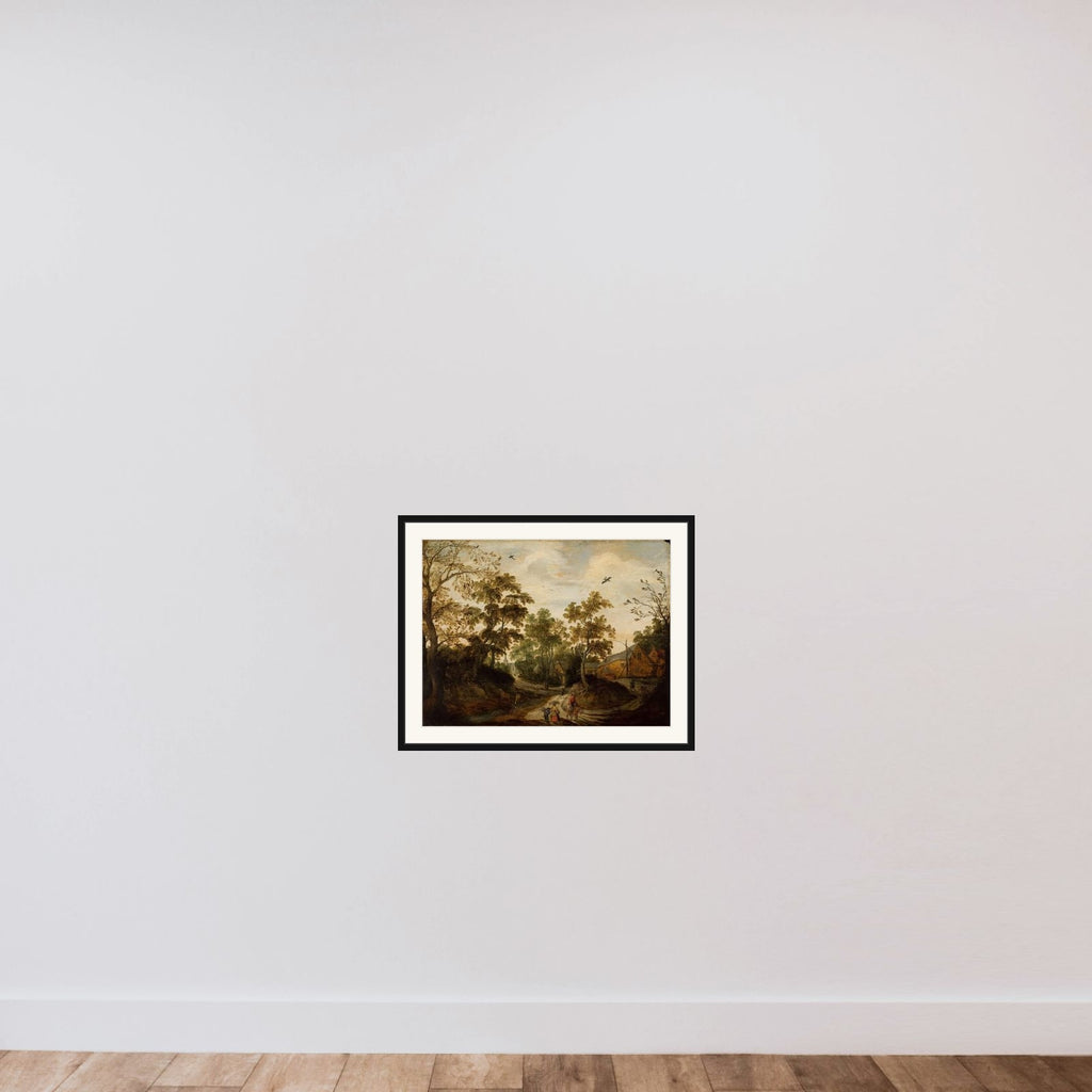 View of a Village framed — shown to scale