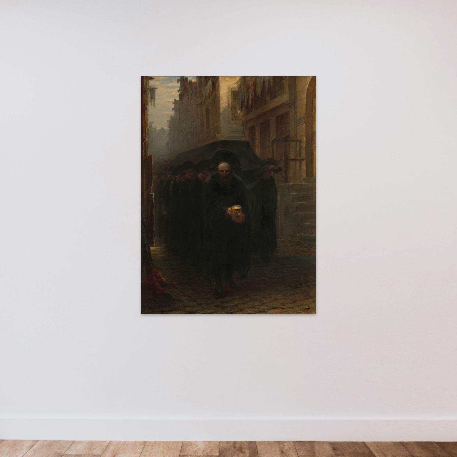 A Jewish Funeral unframed — shown to scale