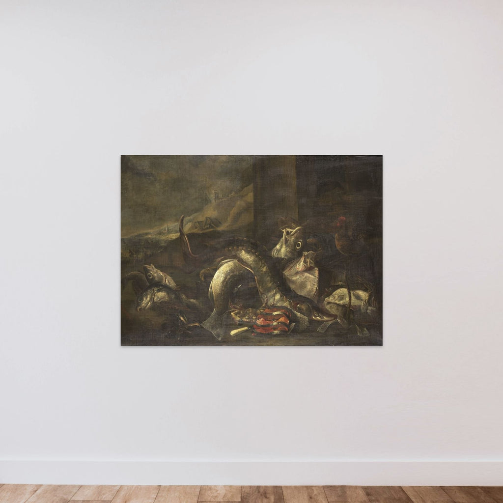 Still Life with Fish unframed — shown to scale
