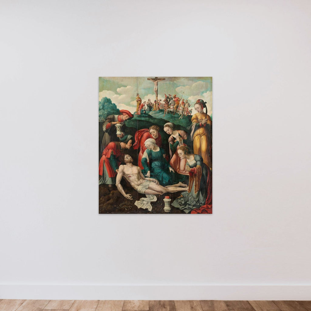 The Lamentation of Christ unframed — shown to scale