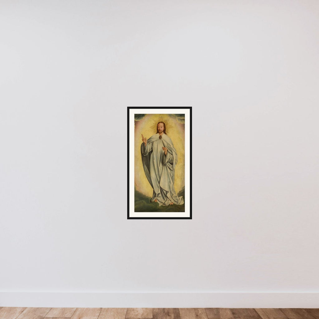 Fragment with the Transfiguration of Christ (Resurrection) framed — shown to scale