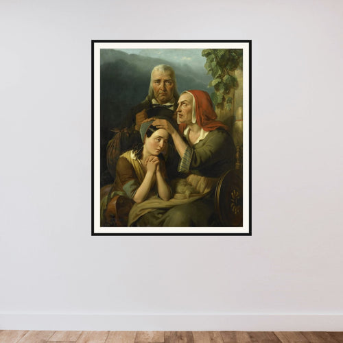 'A Mother's Blessing' framed — shown to scale